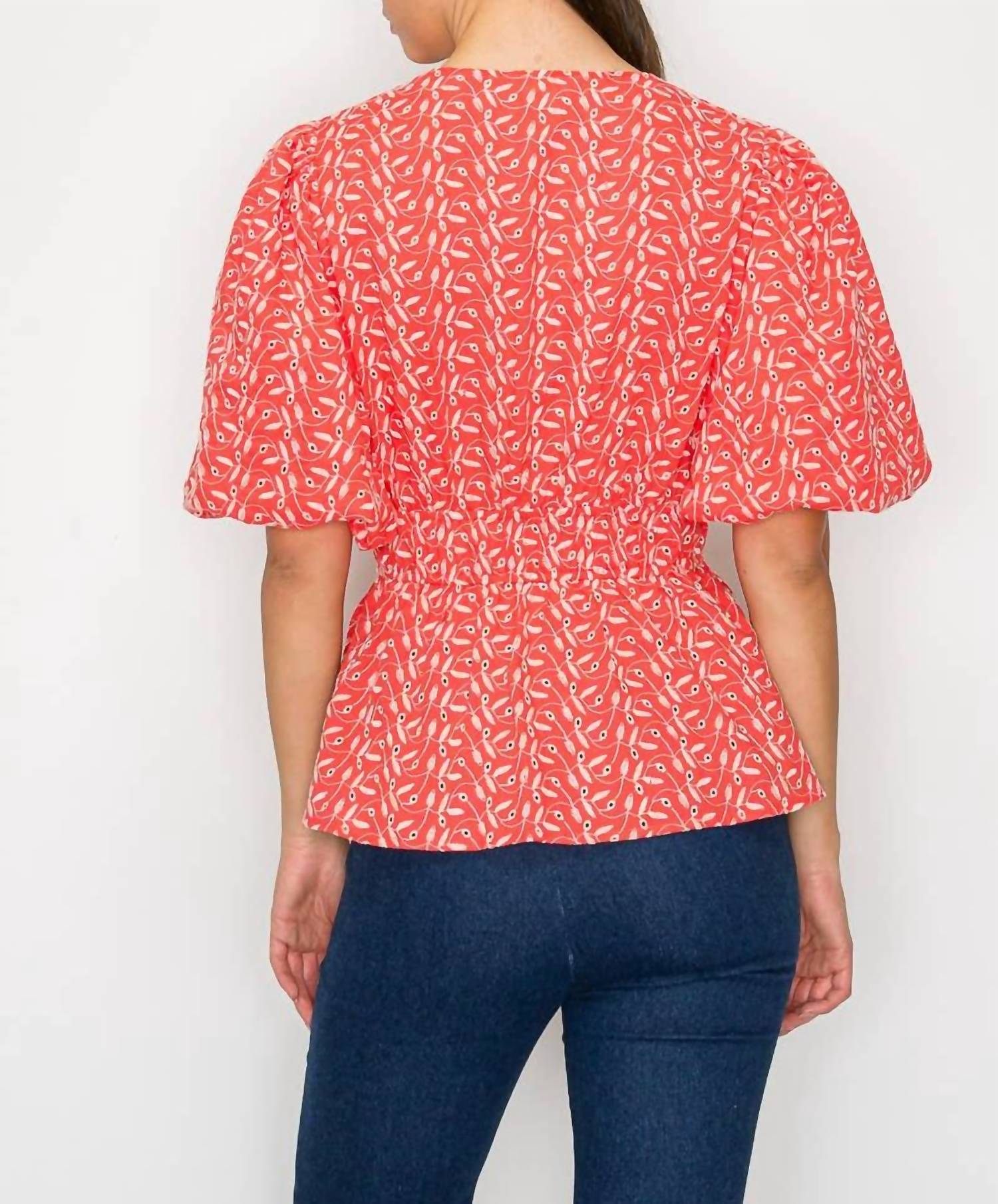 Love Wednesday - Coral Cotton Embroidery Top