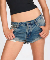 One Teaspoon - Bandits Low Waist Denim Shorts