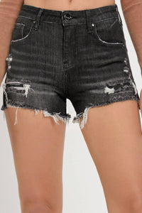 Risen - Mid-Rise Patched Denim Shorts
