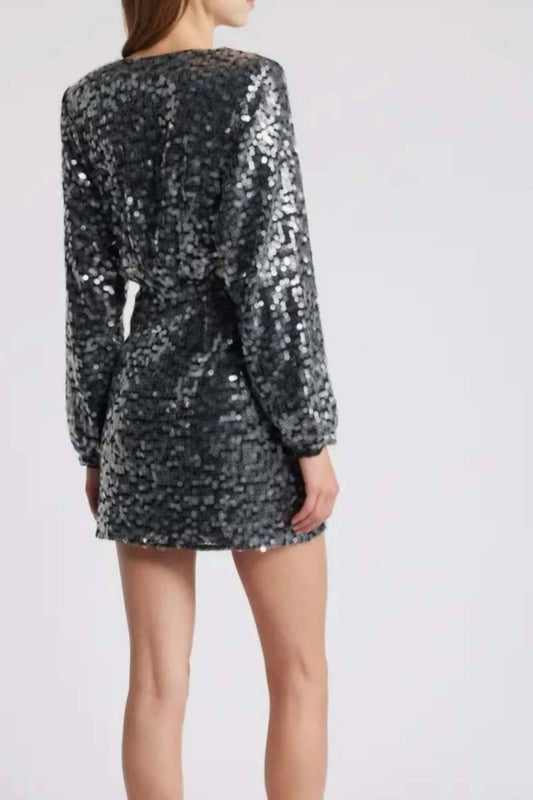 Saylor - Rina Mesh Long Sleeve Sequin Mini Dress
