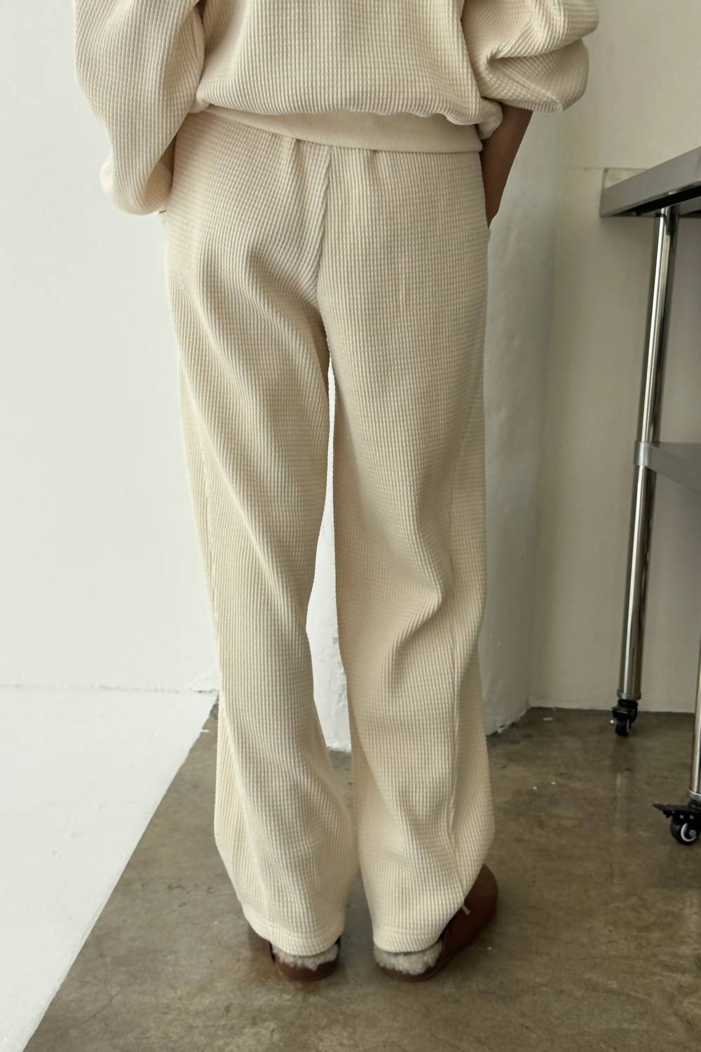 Le Bon Shoppe Women's Waffle Lo Pants in natural - women's pants - detail view