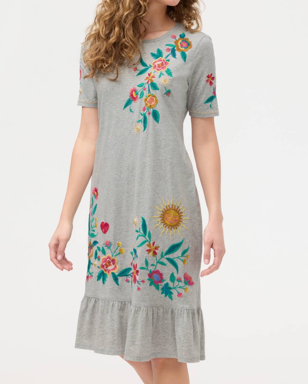 Johnny Was - ZIVIANA RUFFLE HEM KNIT MIDI DRESS