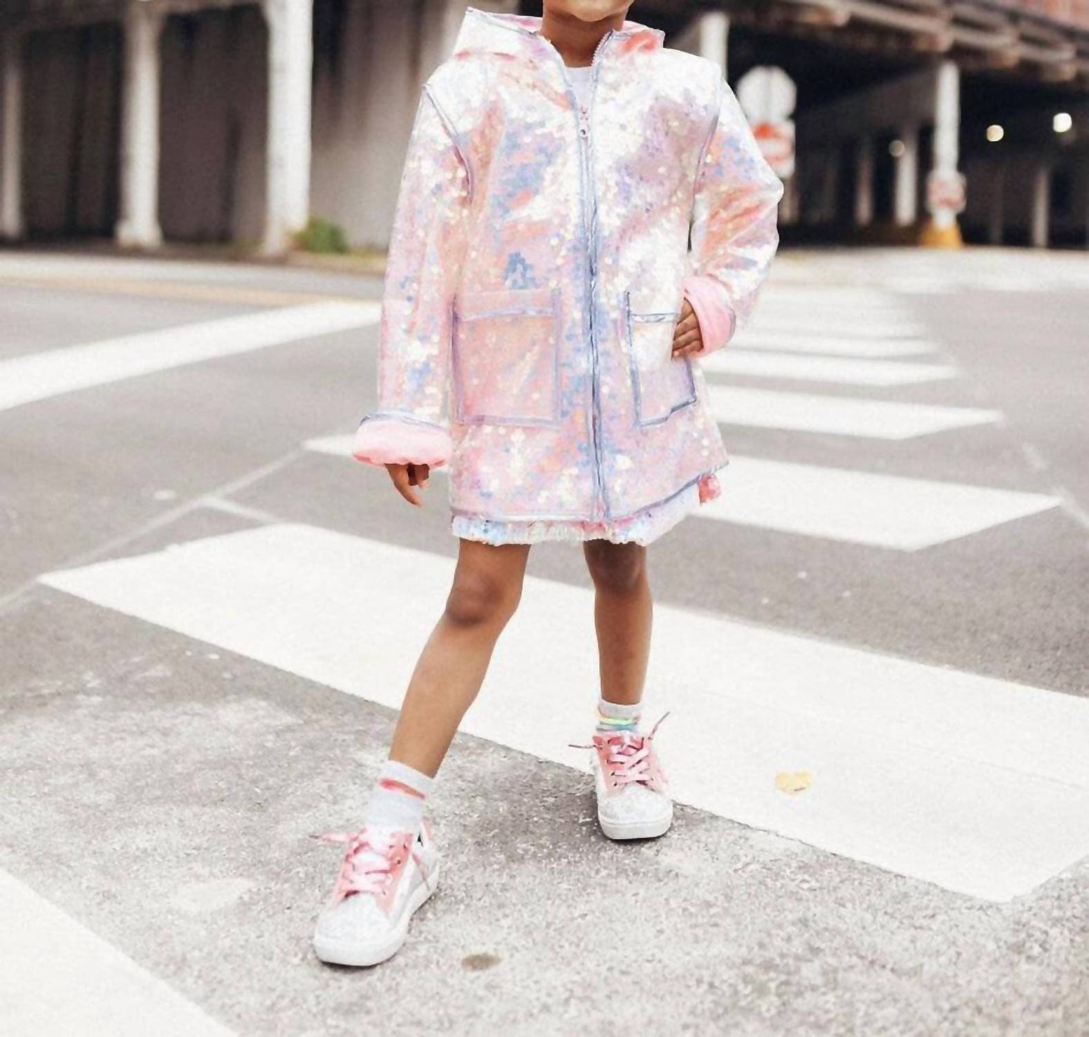 Lola + The Boys - Paillette Magic Rain Jacket