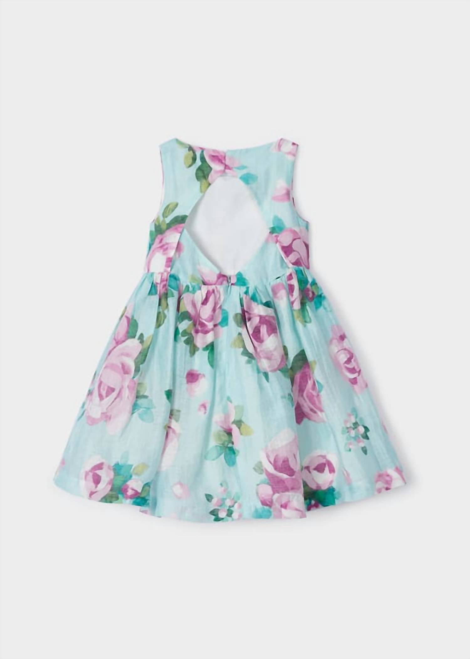 Mayoral - Kid's Linen Floral Printed Dress