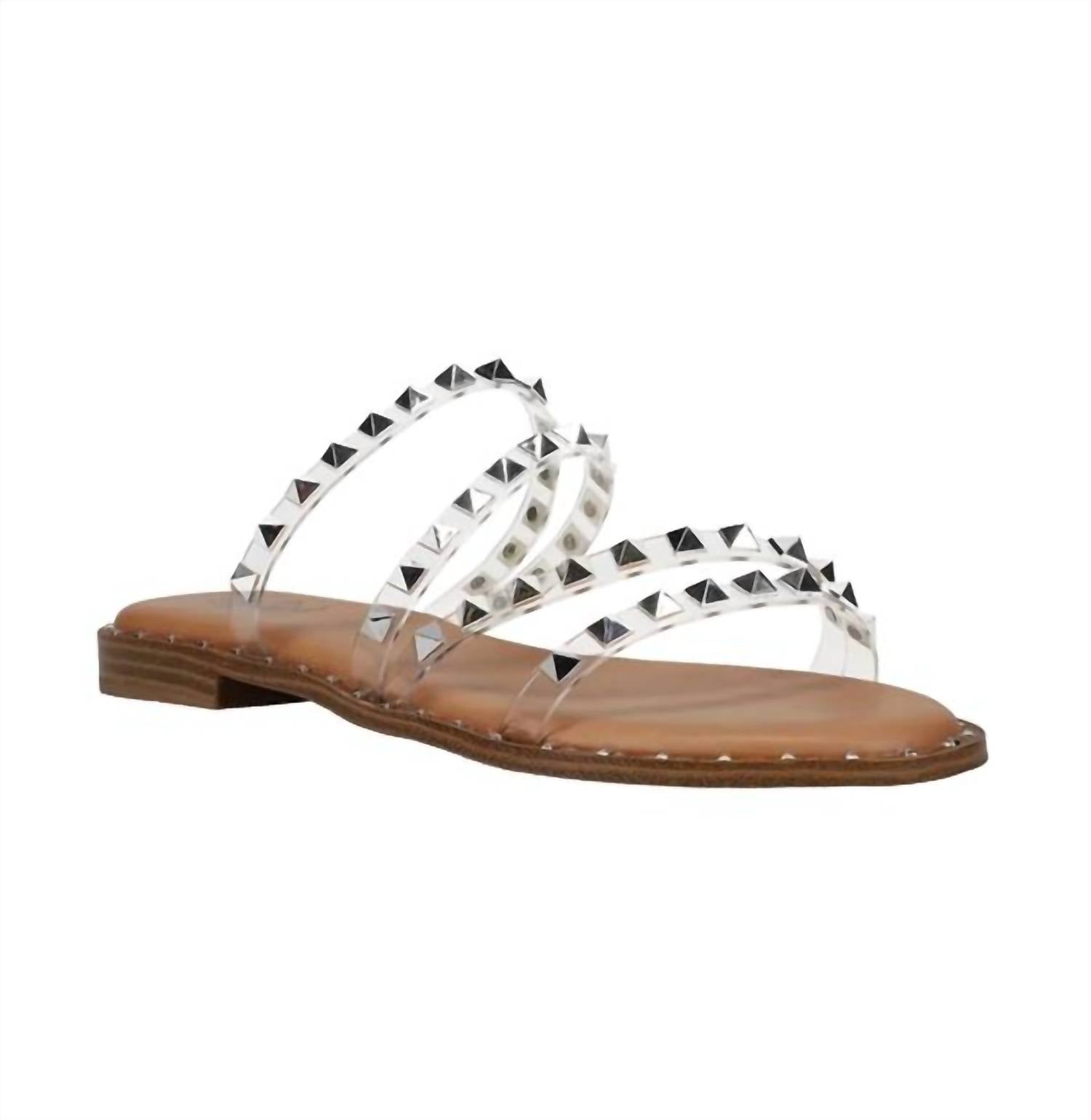 Hey Girl by Corkys Women's Beach Please Slip On Sandals With Studs in clear 1 - women's sandal - detail view