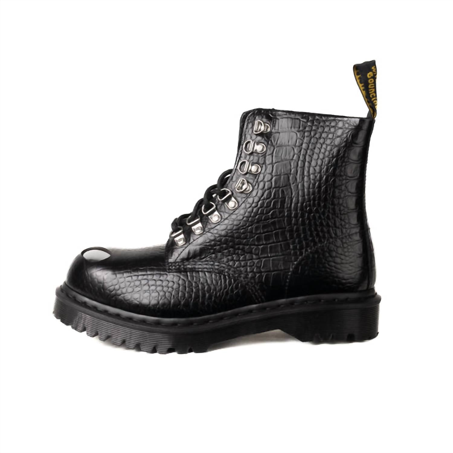 Dr. Martens Men's 1460 Pascal Steel Toe Boot in analine croc emboss - men's boots