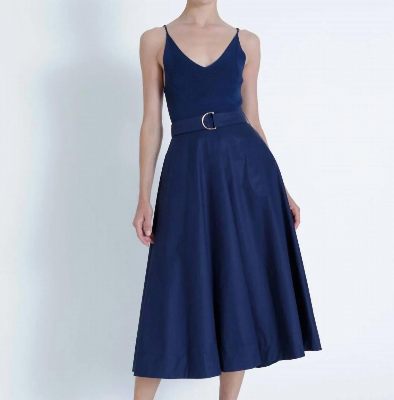 Karina Grimaldi Maria Knit Maxi Dress in navy - women's dress