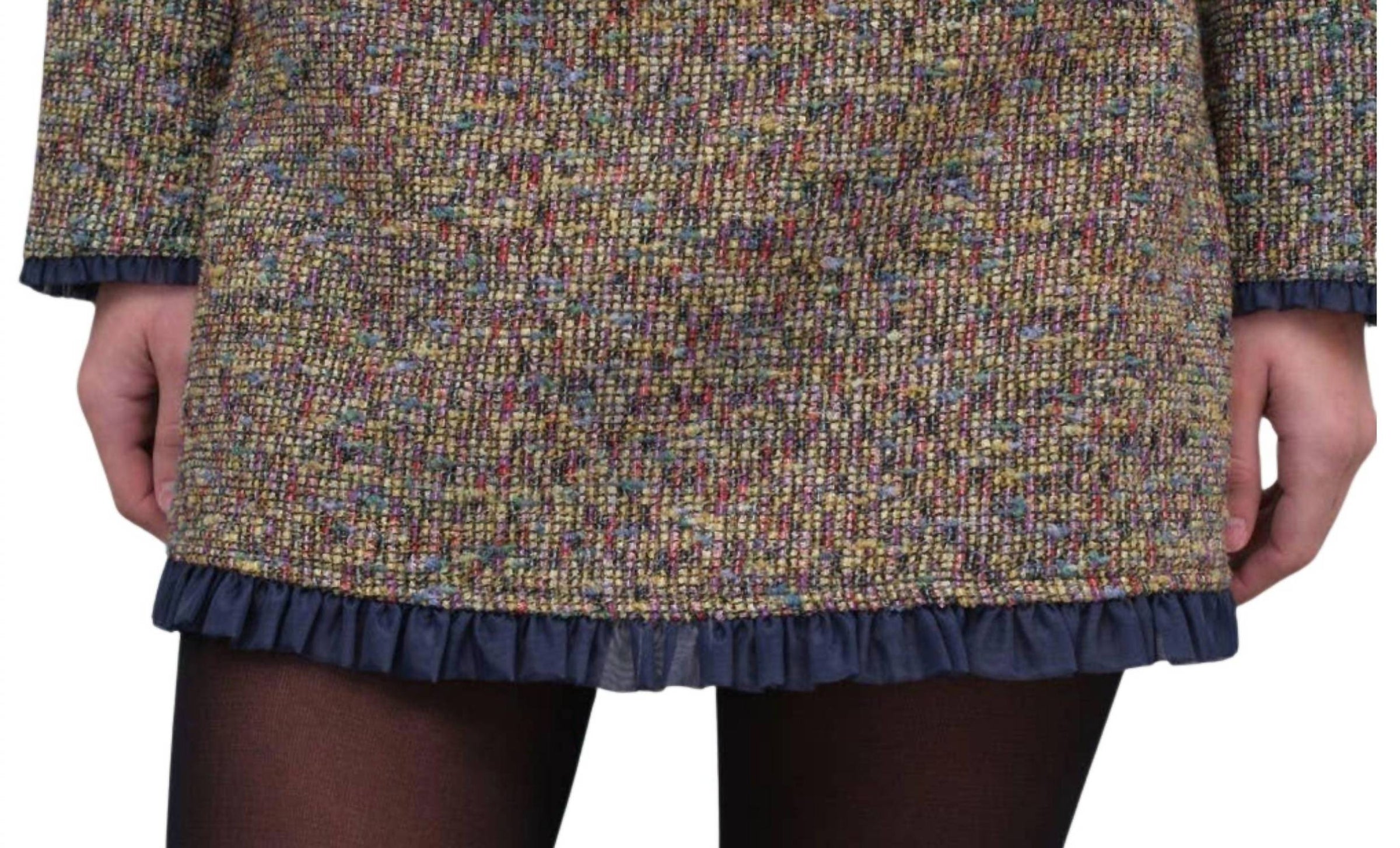 Raisonnel Tweed Skirt With Organza Detail in multi colored - women's skirt