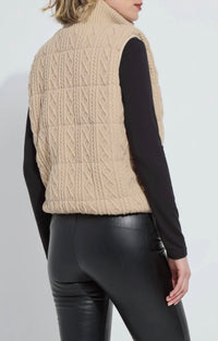 Lysse Petra Reversible Puffer Vest in blond wood - women's jacket - detail view