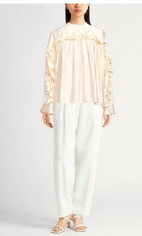 Jil Sander - Sustainable Fluid Viscose Ruffle Top
