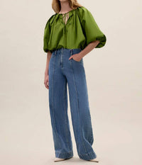 Rebecca Taylor - Wide Leg Denim Pant
