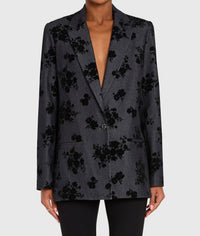Amanda Uprichard GRADY BLAZER in indigo - women's jacket - detail view