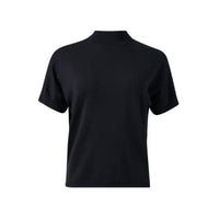 Elliott Lauren Mock Neck Short Sleeve Top in black - women's t-shirt - alternate view