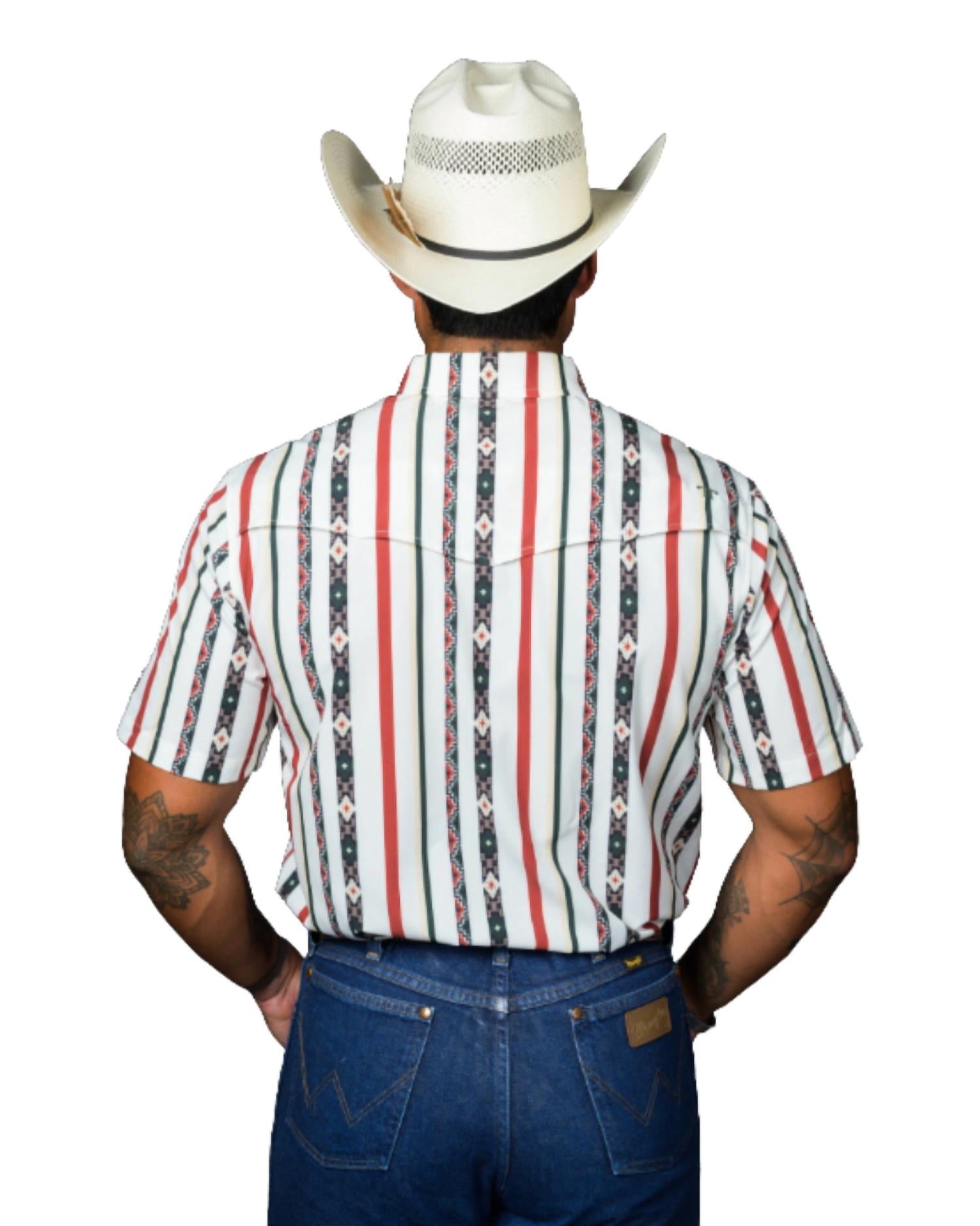 Ferrell Post Short Sleeve Snap Shirt in green - men's shirt - detail view