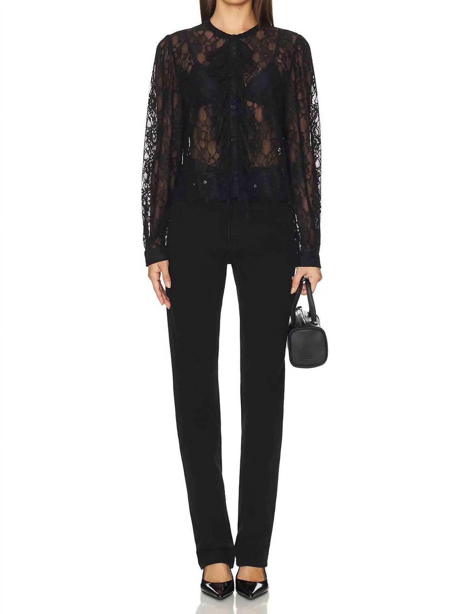 Steve Madden - Piper Lace Ruffle Blouse