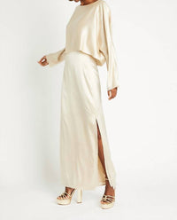 Beryll Naomi Silk Skirt in latte - women's skirt - detail view