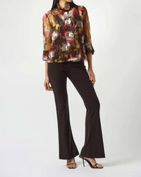 Joseph Ribkoff - Organza Abstract Print Two-piece Trapeze Jacket