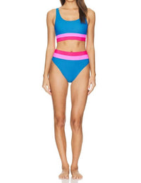 Beach Riot Mackenzie Sports Bra in orchid colorblock - women's intimate - view 4