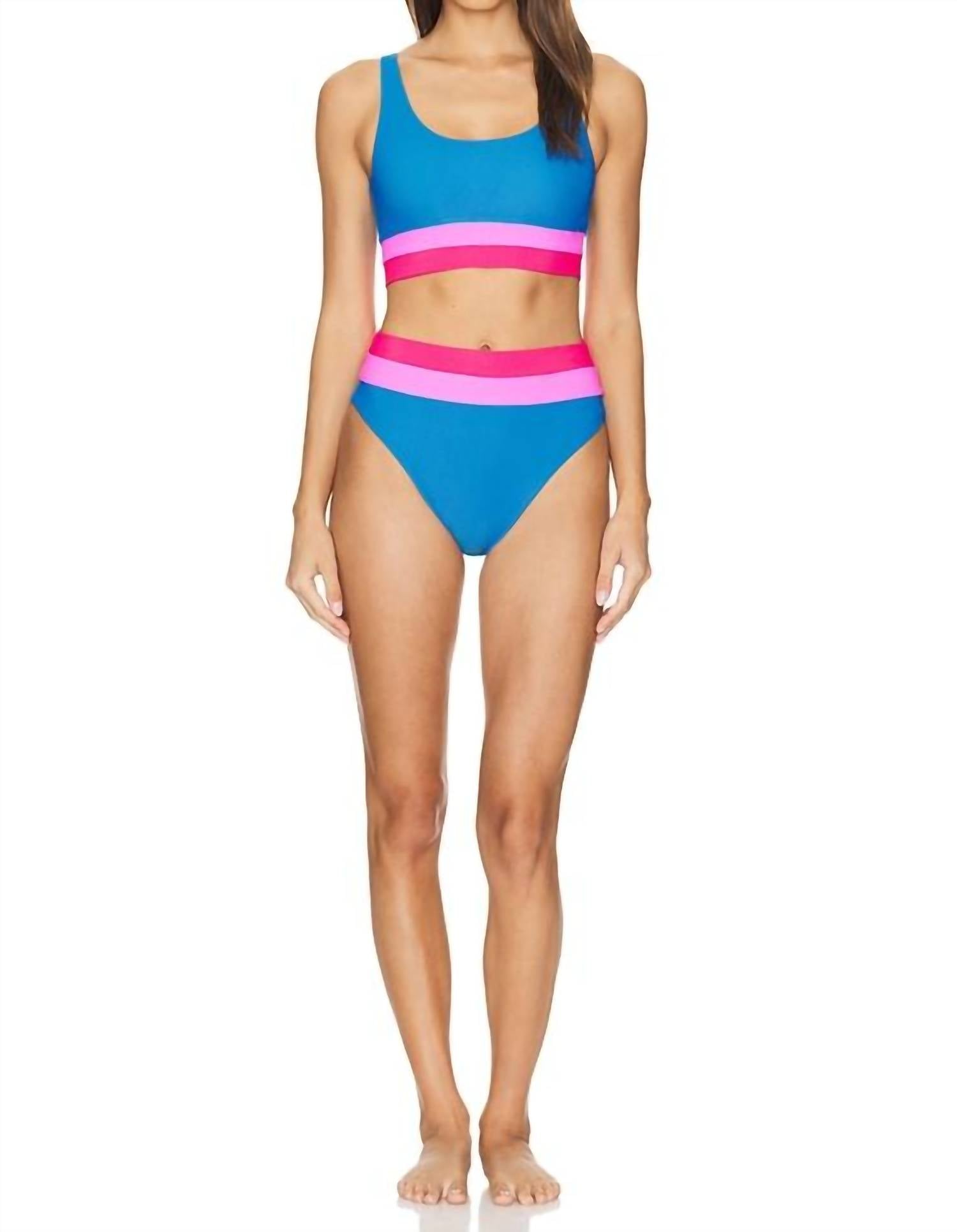 Beach Riot Mackenzie Sports Bra in orchid colorblock - women's intimate - view 4