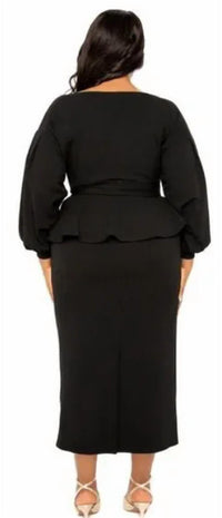 Buxom Couture - Off Shoulder Peplum Dress