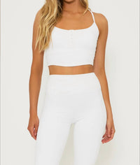 Beach Riot Joelle Top in white waffle - women's tank top - detail view