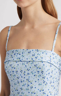 FRENCH CONNECTION Echo Crepe Strappy Midi Dress in blue multi - women's dress - view 4
