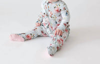 Posh Peanut - Baby Girls Ruffled Zippered Footie