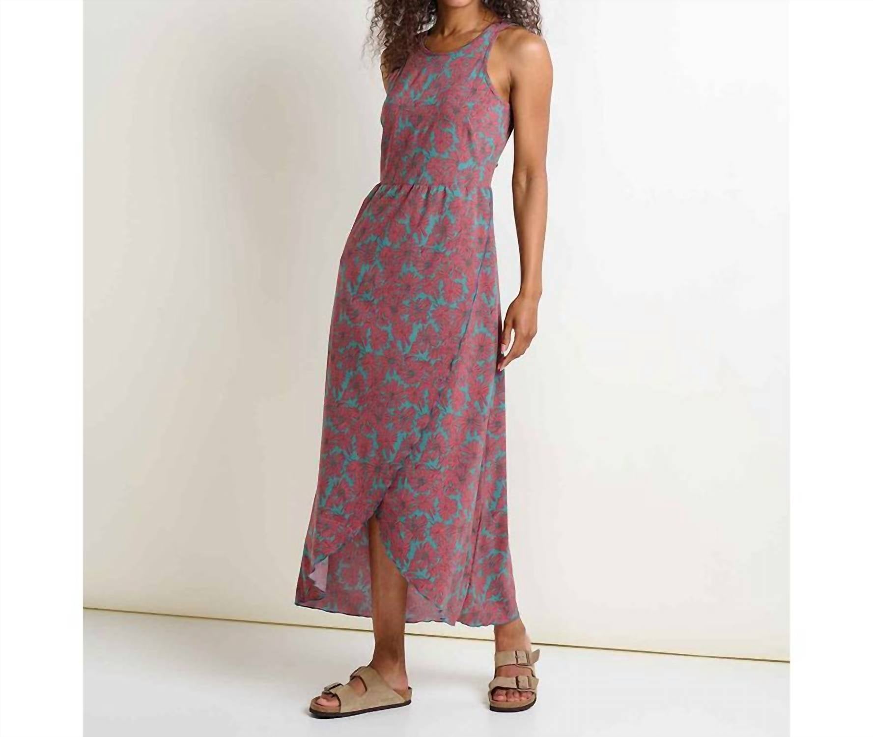 TOAD&CO Sunkissed Maxi Dress in silver pine floral print - women's dress