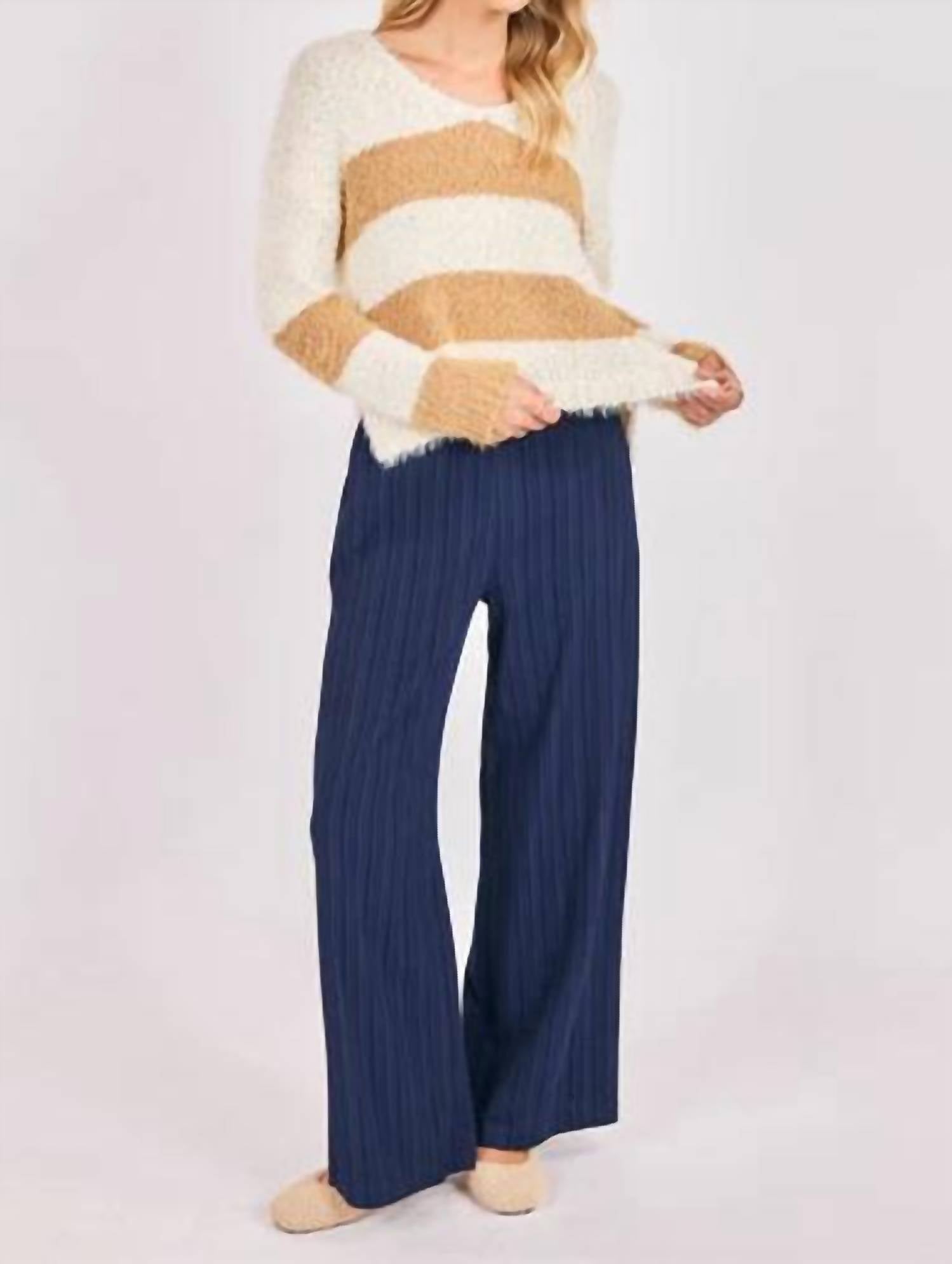Sadie & Sage - Emberly Fuzzy Stripe Sweater