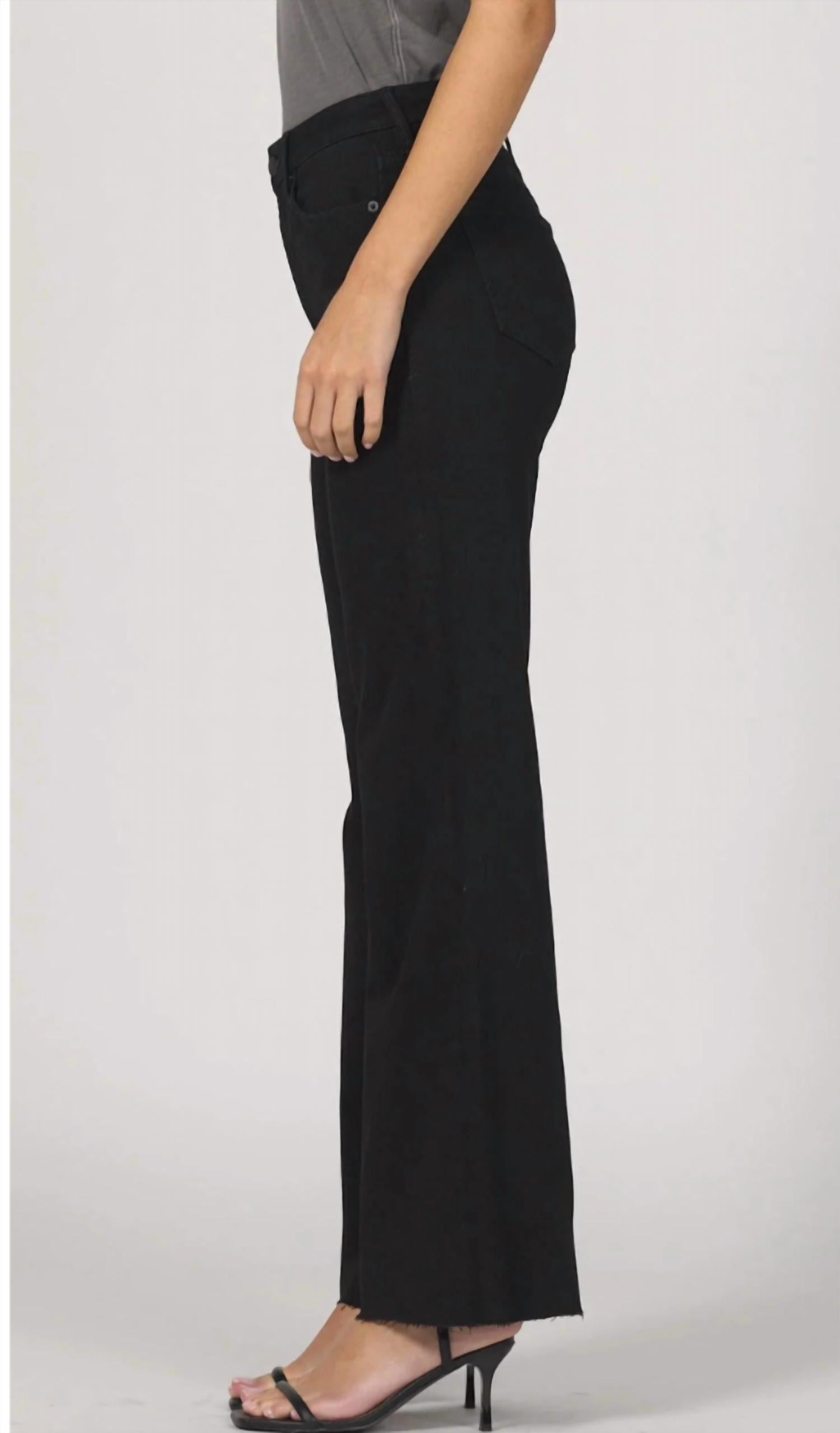 DEAR JOHN DENIM Fiona Wide Leg Jeans in black arrow - women's jeans - detail view