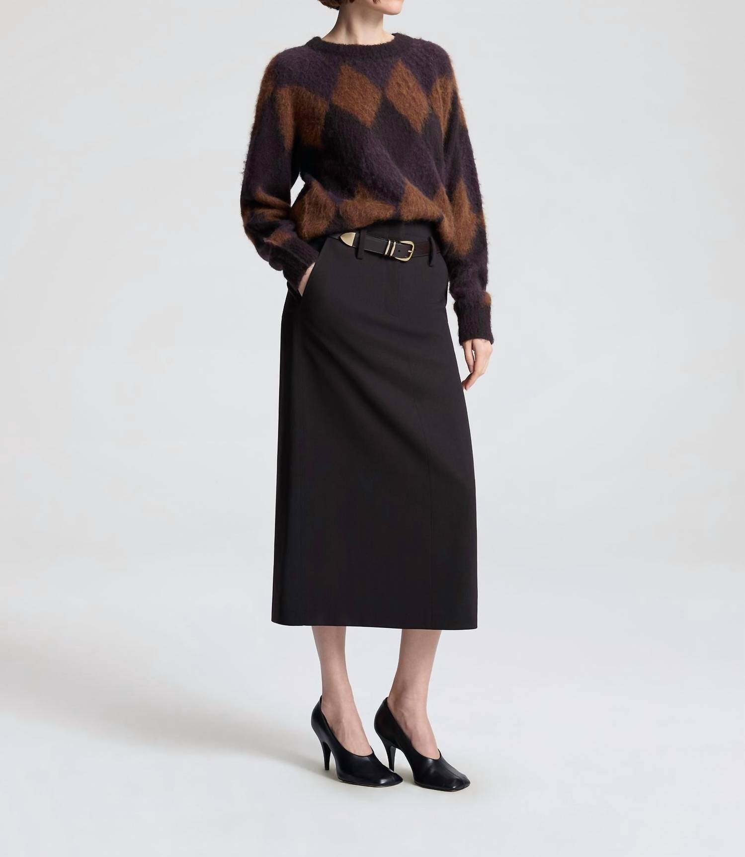 A.L.C. - Ezra Brushed Alpaca Argyle Sweater