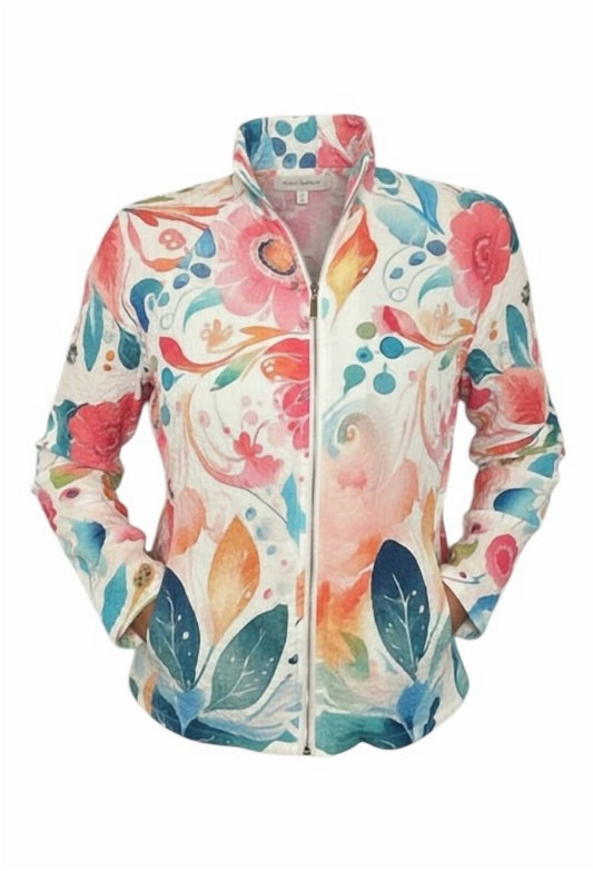 Ethyl - Bubble Print Zip Up Jacket