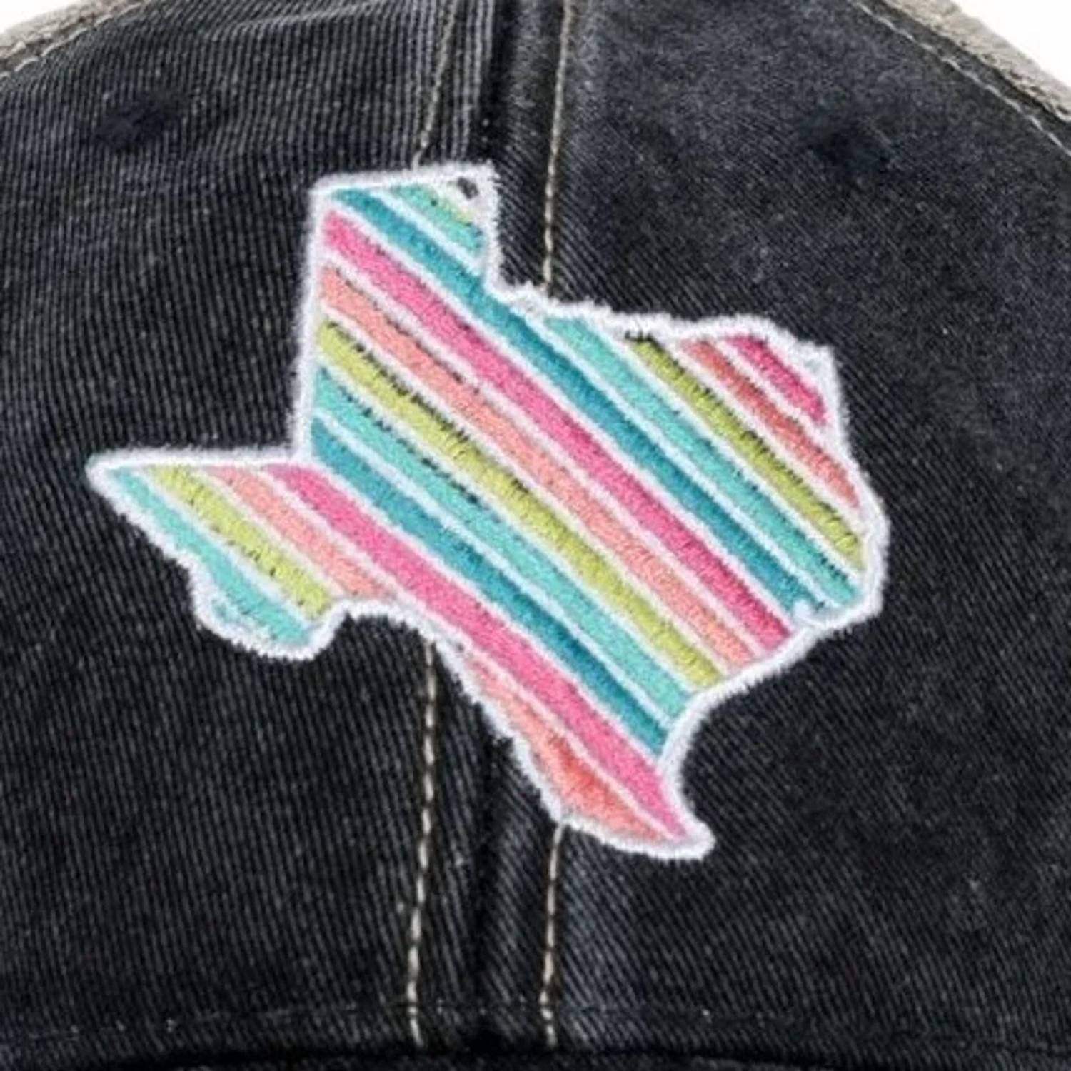 Katydid - Women's Texas State Embroidered Distressed Trucker Hat