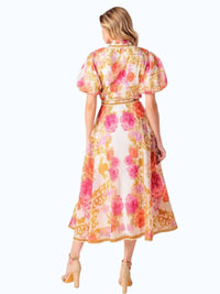 Flying Tomato - Printed Woven Midi Dress