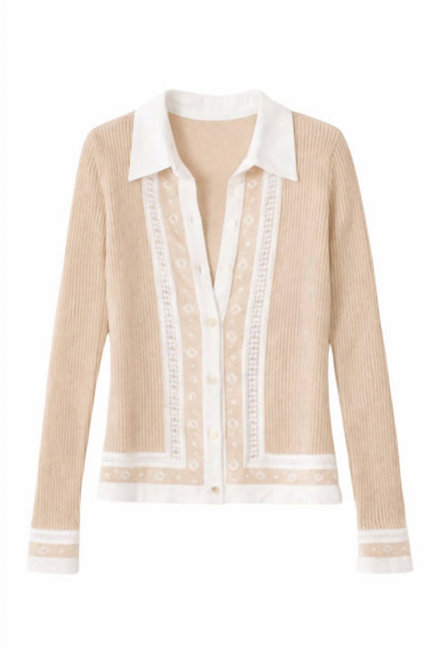 Autumn Cashmere - Mesh Shirt With Jacquard Border