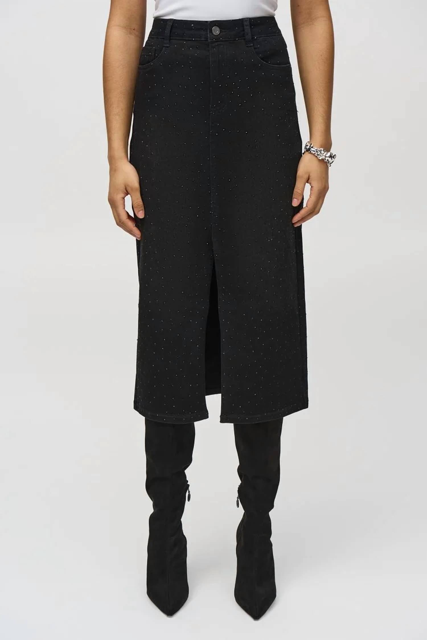 Joseph Ribkoff - Cybele Classic Denim Pencil Midi Skirt