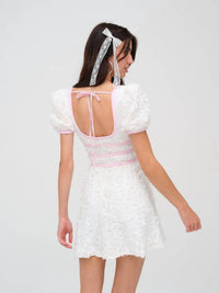 For Love & Lemons - Stacked Blossom Lace Mini Dress
