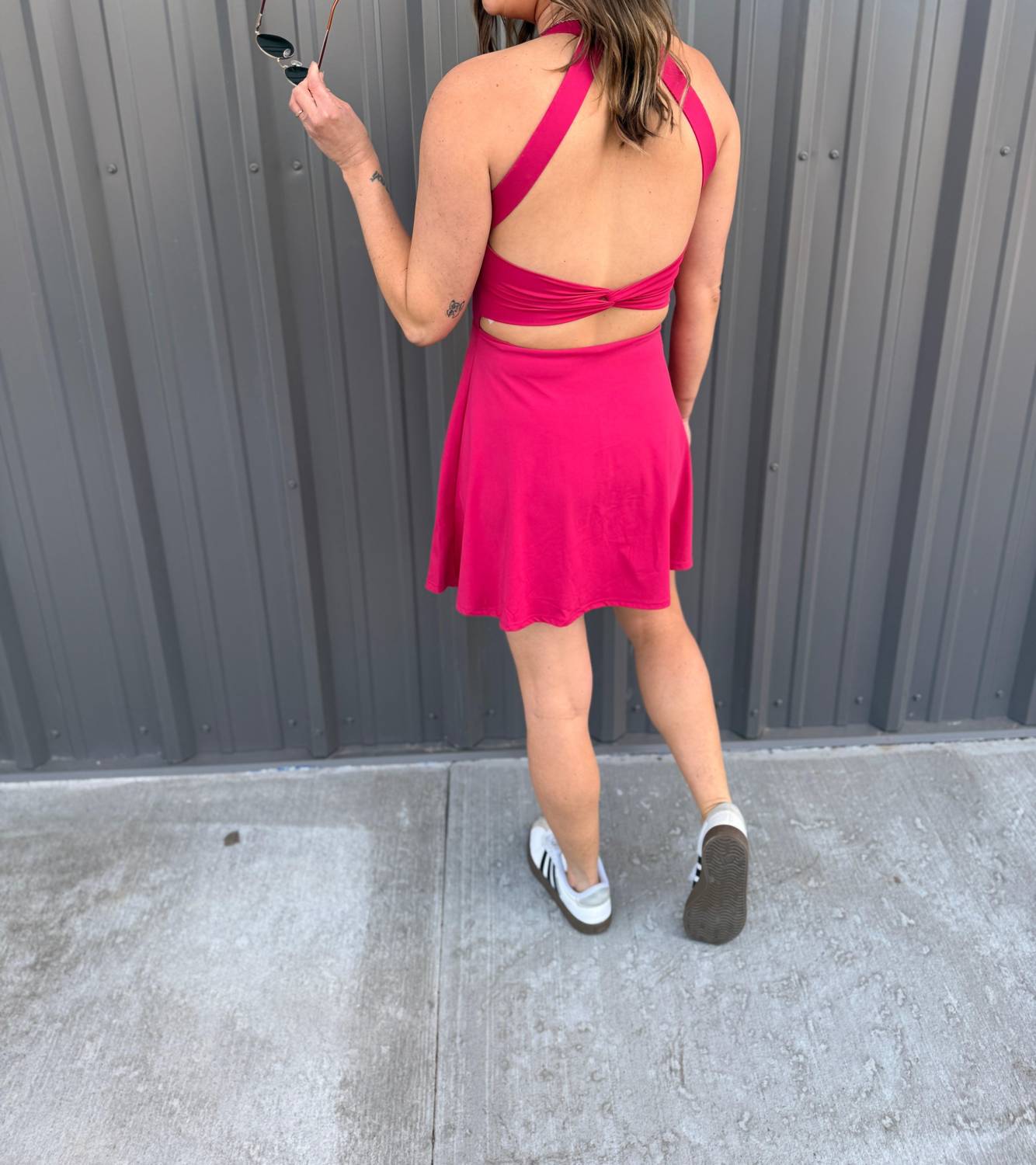 Mono B - Twist-Back Active A-Line Dress