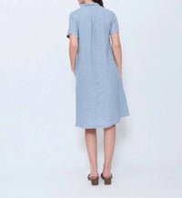 Blueberry - Collared Swing Midi Dress