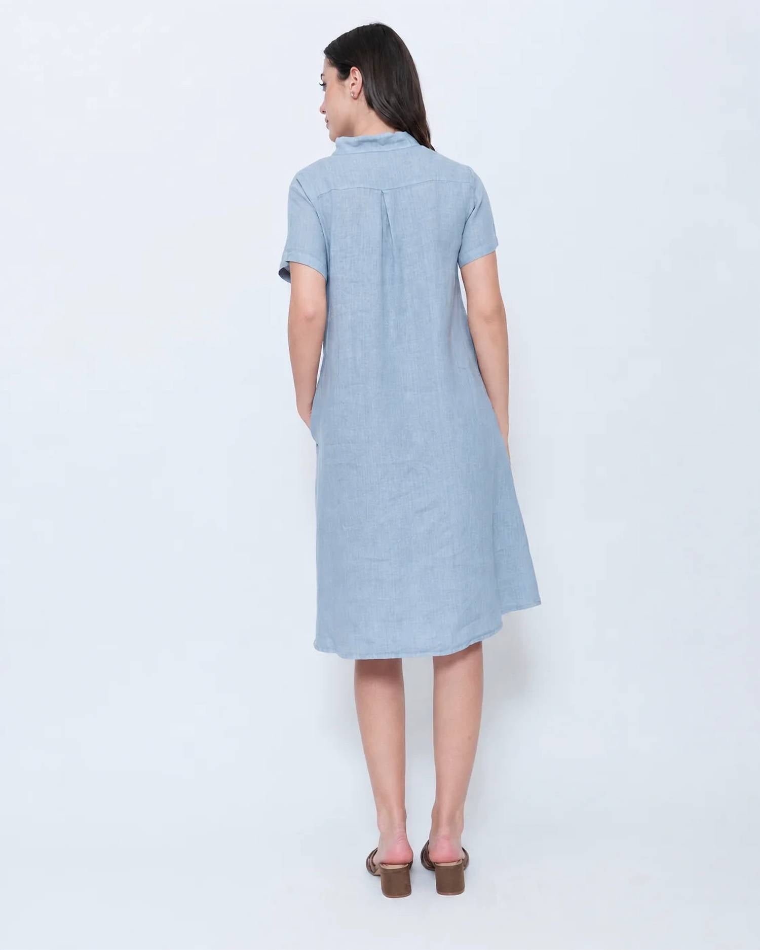 Blueberry - Collared Swing Midi Dress