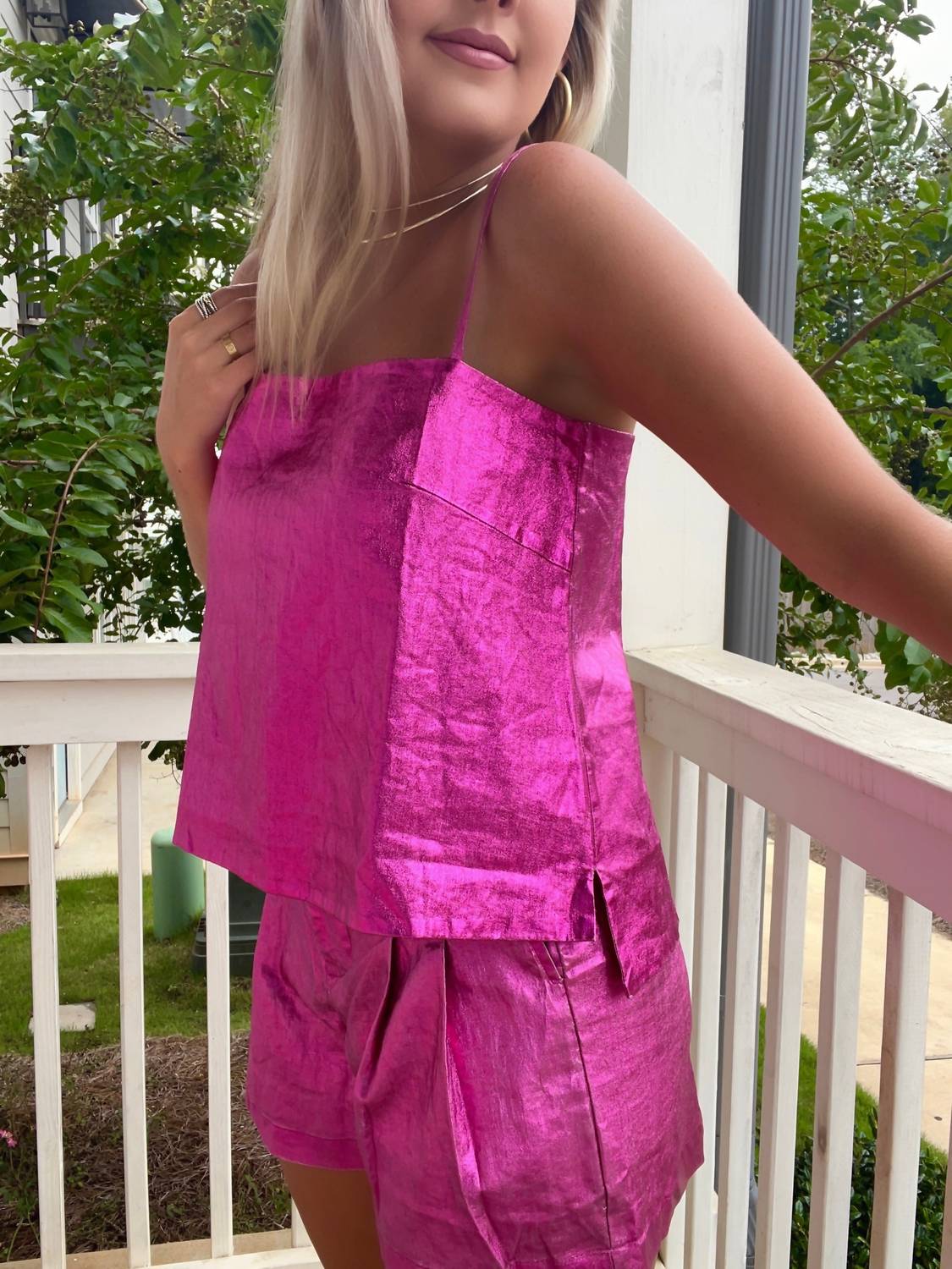 Lanhtropy - Metallic Linen Top