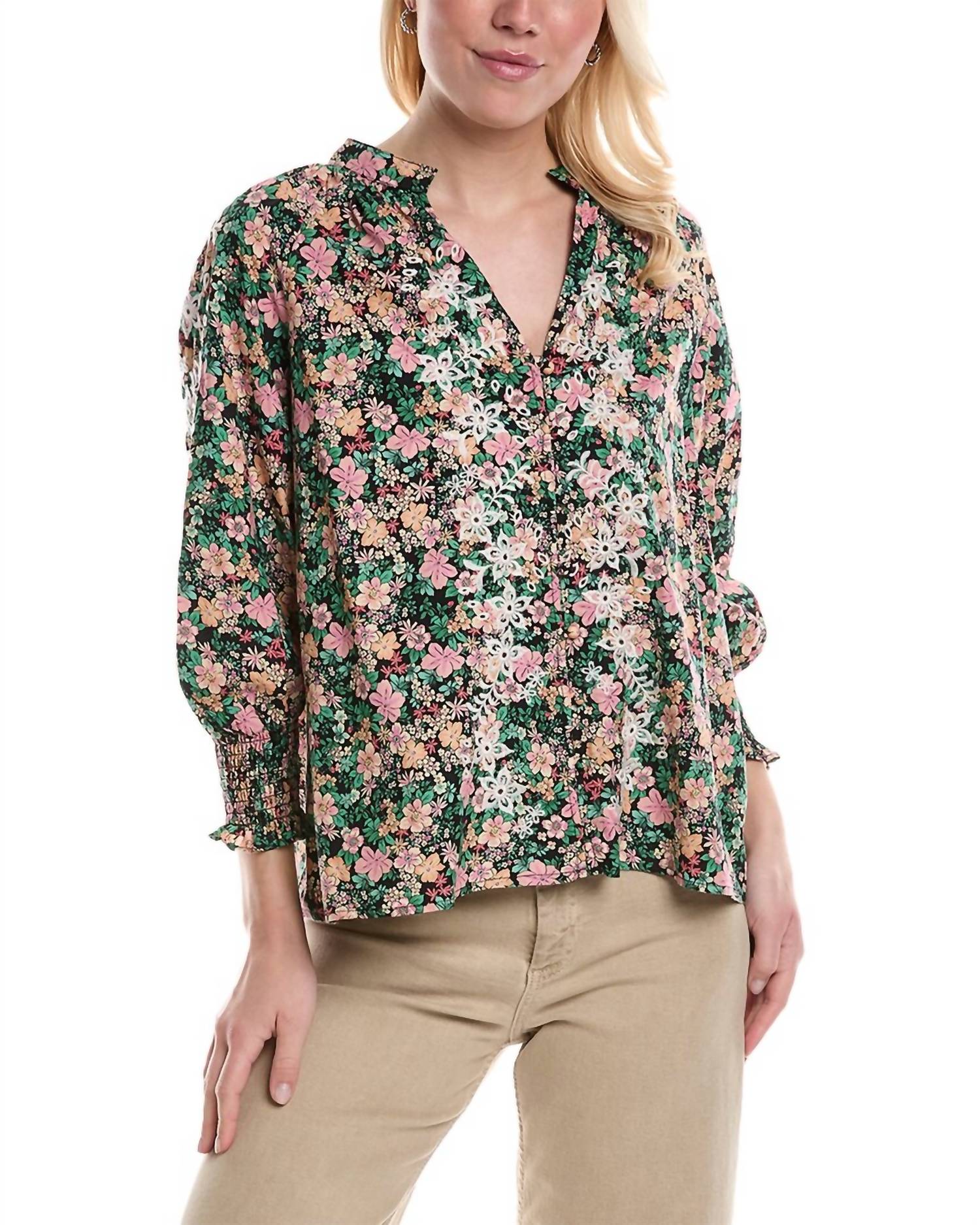 Johnny Was Rebekah Poplin Blouse in multi - women's blouse