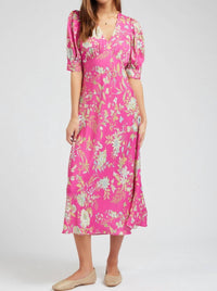 Current Air - Floral V-neck Midi Dress