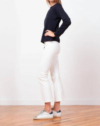 Avenue Montaigne Leo Cropped Flare Pants in off white - women's pants - detail view