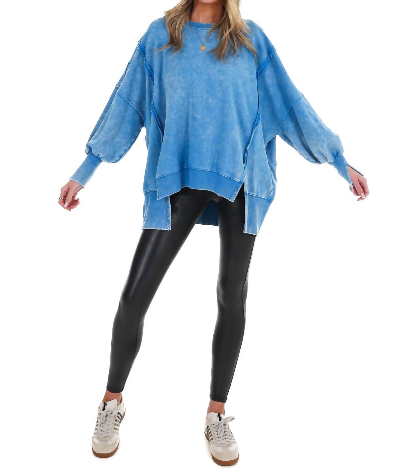 Zenana - Lovely Life Acid Wash Sweatshirt
