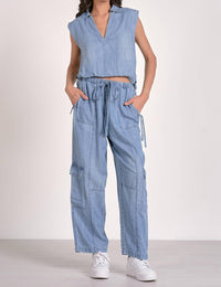 Elan - Chambray Denim Cargo