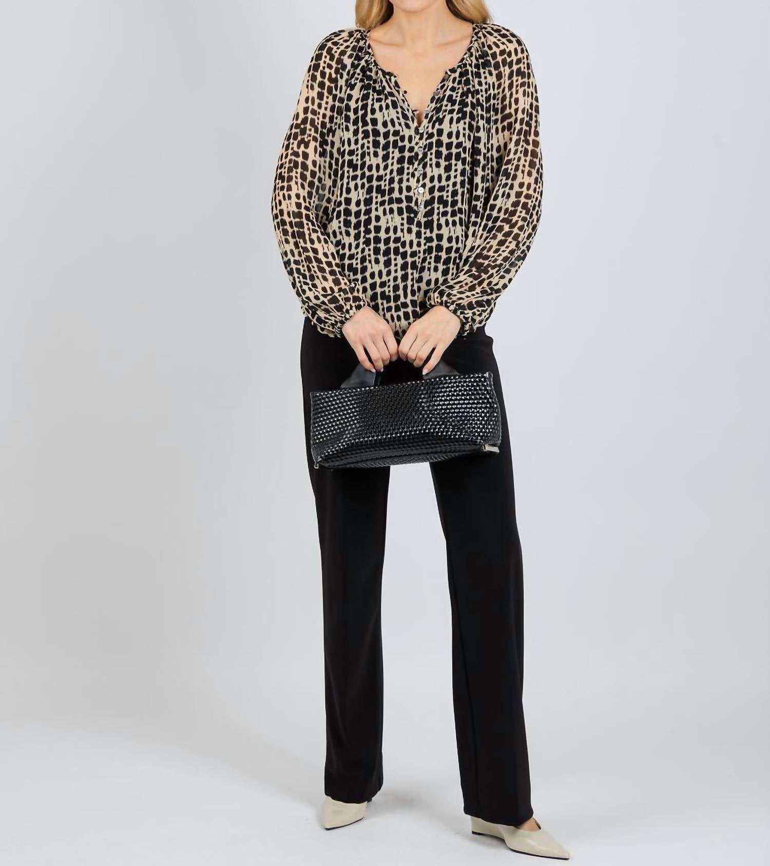 Rails Indi Babydoll Blouse in spotted shibori - women's blouse - view 4