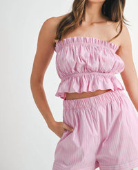Mable - Fionnuala Stripe Tube Top & Short Set