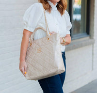 Caroline Hill - Women's Kinzley Quilted Vegan Leather Tote Bag