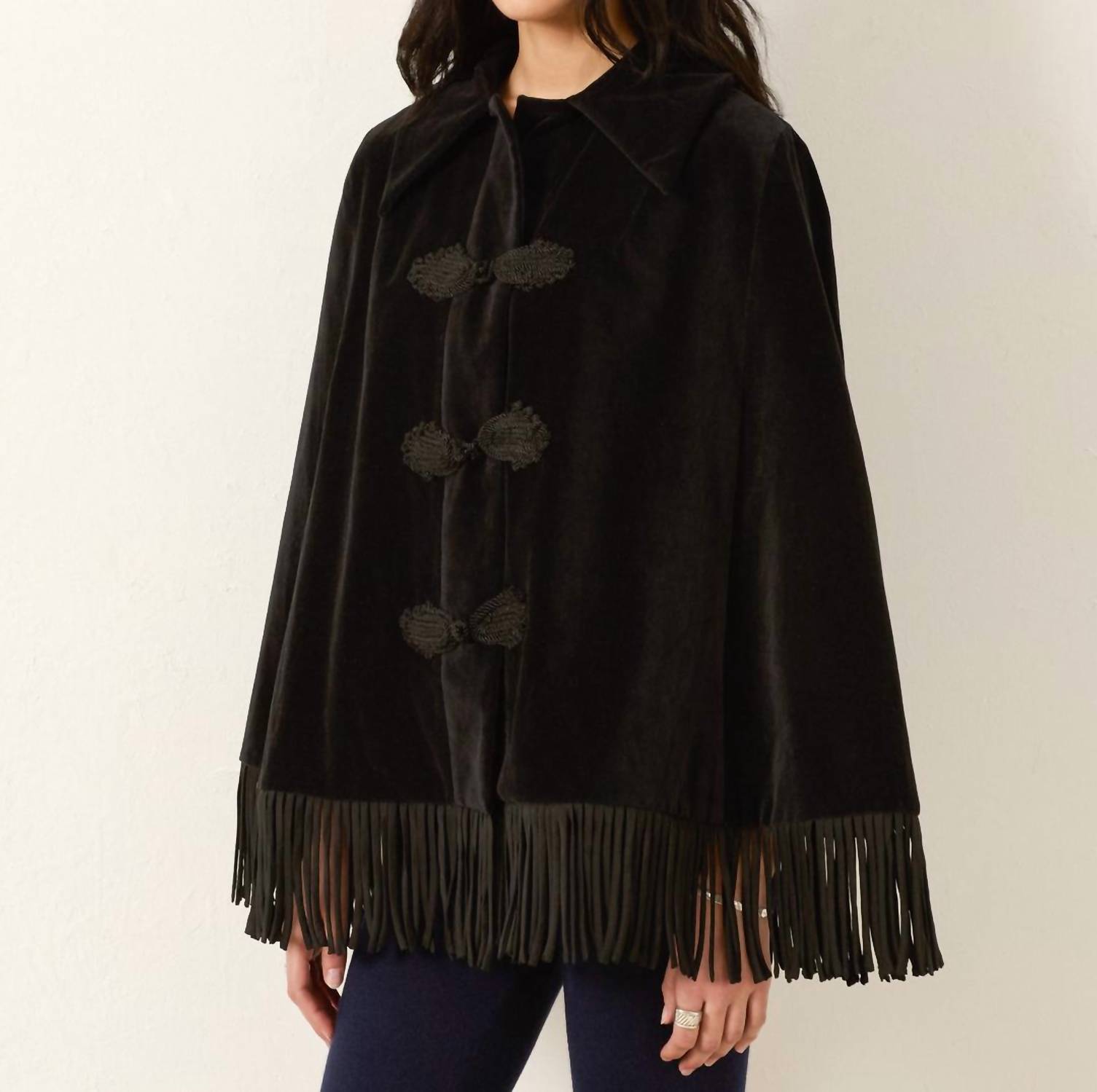 Alix Of Bohemia - Kensington Onyx Fringe Cape